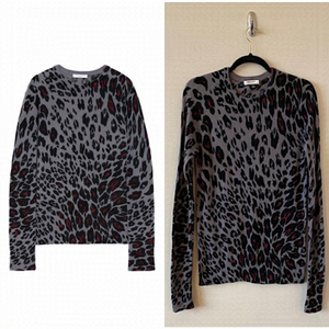 EQUIPMENT -Sloane Cheetah Print 100% Cashmere Lightweight Sweater